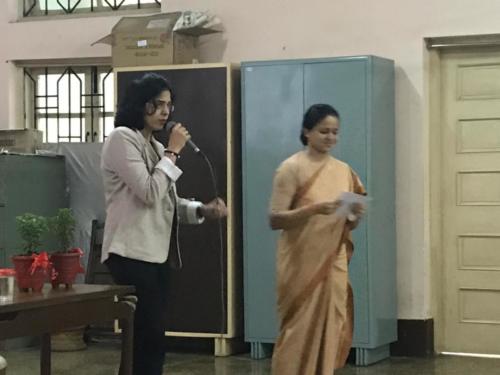 Health awareness talk at Canossa high school, for underprivileged women staff and workers